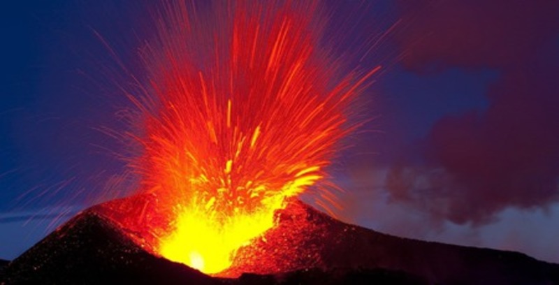 erupting volcano remembering heat